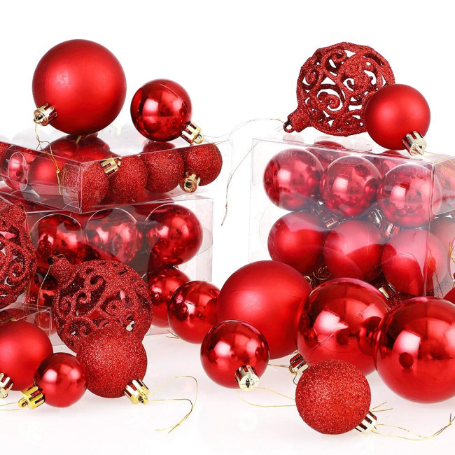 Levně Sada vánočních závěsných dekorací REGALO červená (100 ks)