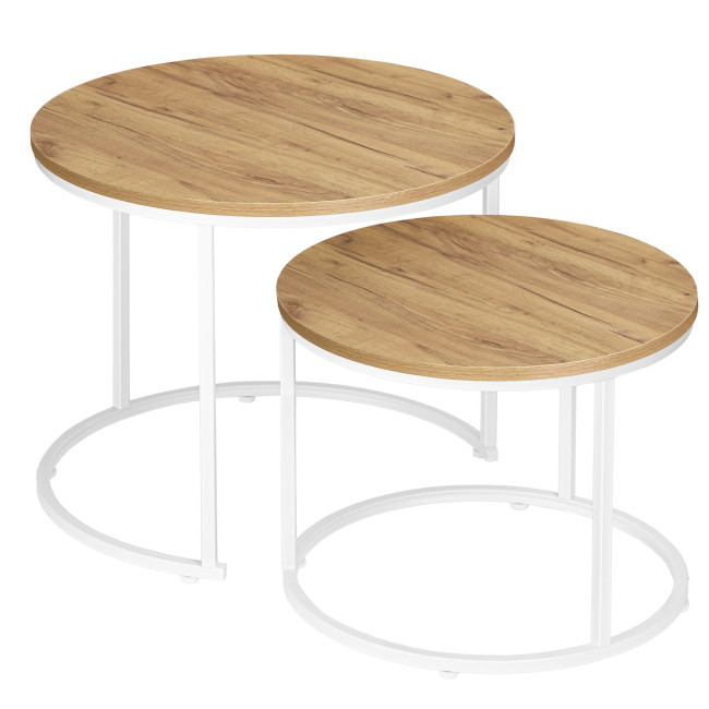 Sada 2 konferenčných stolíkov GALEN Craft biely