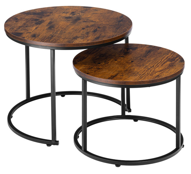 Sada 2 konferenčných stolíkov GALEN Rustic