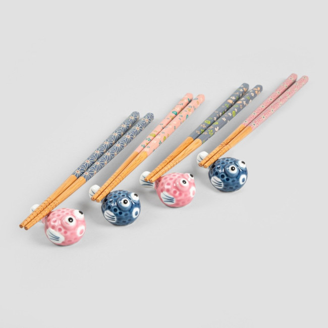 Sada štyroch párov paličiek KIOTO so stojanmi 742941