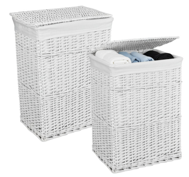 Sada košov na bielizeň biela 72 l a 114 l