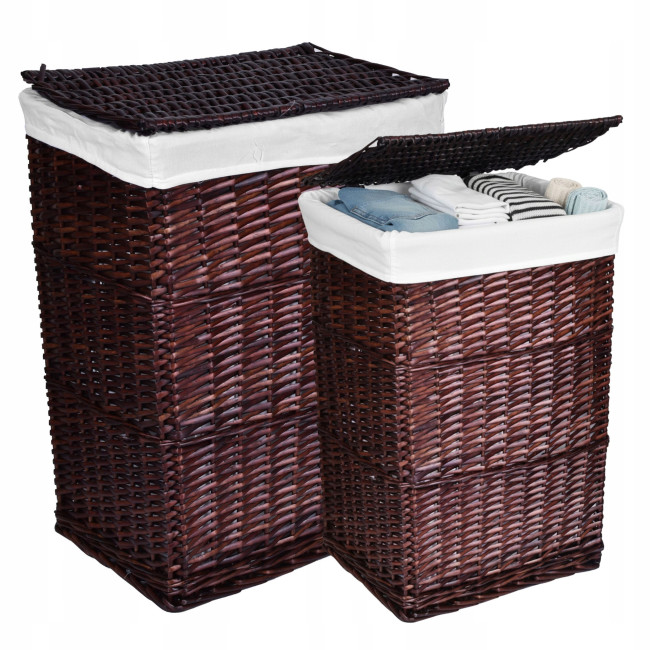 Sada košov na bielizeň hnedá 72 l a 114 l