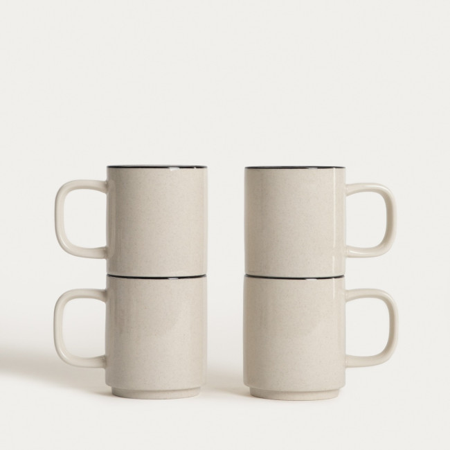 Levně Sada čtyř hrnků AZRA béžová 778285 300 ml (4 ks)