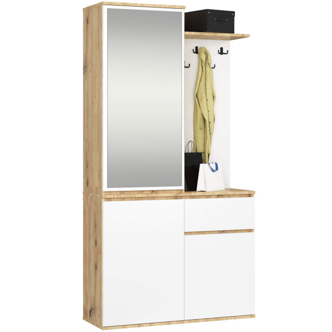 Predsieňová zostava ENTRO dub artisan / biela