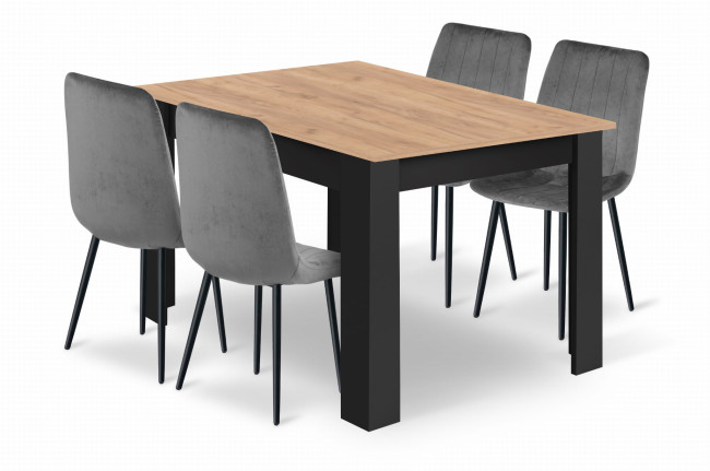 Jedálenský stôl NP so štyrmi stoličkami LAVA sivé