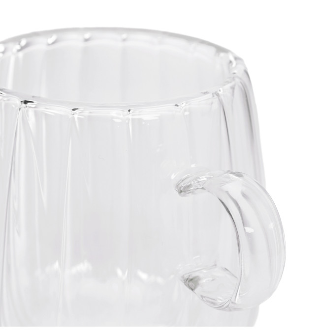 Sada dvoch šálok CEMBRA GROOVE s dvojitým dnom, priesvitné 888149 250 ml (2 ks)