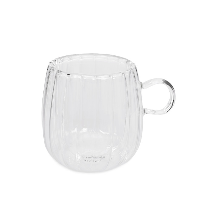 Sada dvoch šálok CEMBRA GROOVE s dvojitým dnom, priesvitné 888149 250 ml (2 ks)
