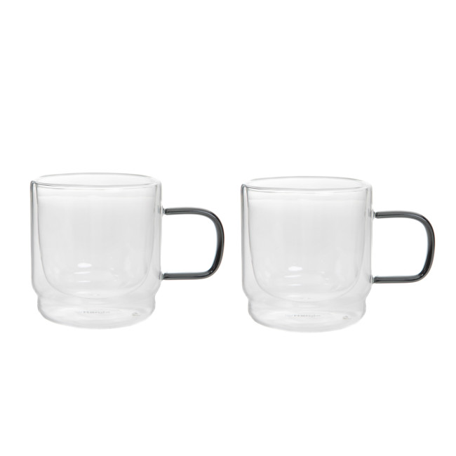 Sada dvoch hrnčekov CEMBRA RETRO priesvitné 888125 320 ml (2 ks)