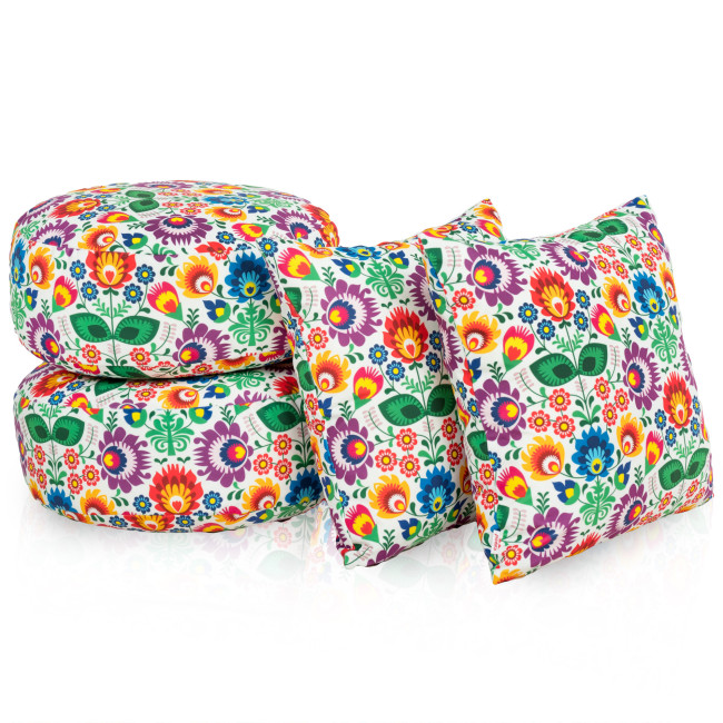 Sada 2ks podnožky + 2ks vankúše Folk